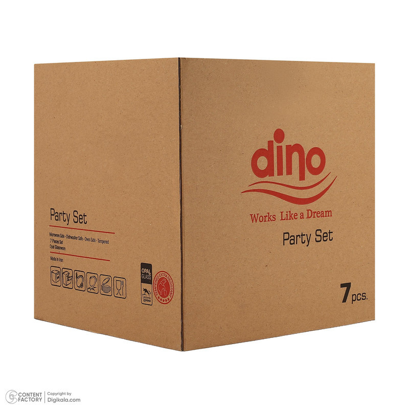سرویس دسرخوری 6 پارچه دینو مدل انار سرامیکی طرح دایره‌ای با ابعاد 15×15×10 سانتی‌متر و 10×10×6 سانتی‌متر، مناسب سرو دسر، شستشو با دست و همراه جعبه