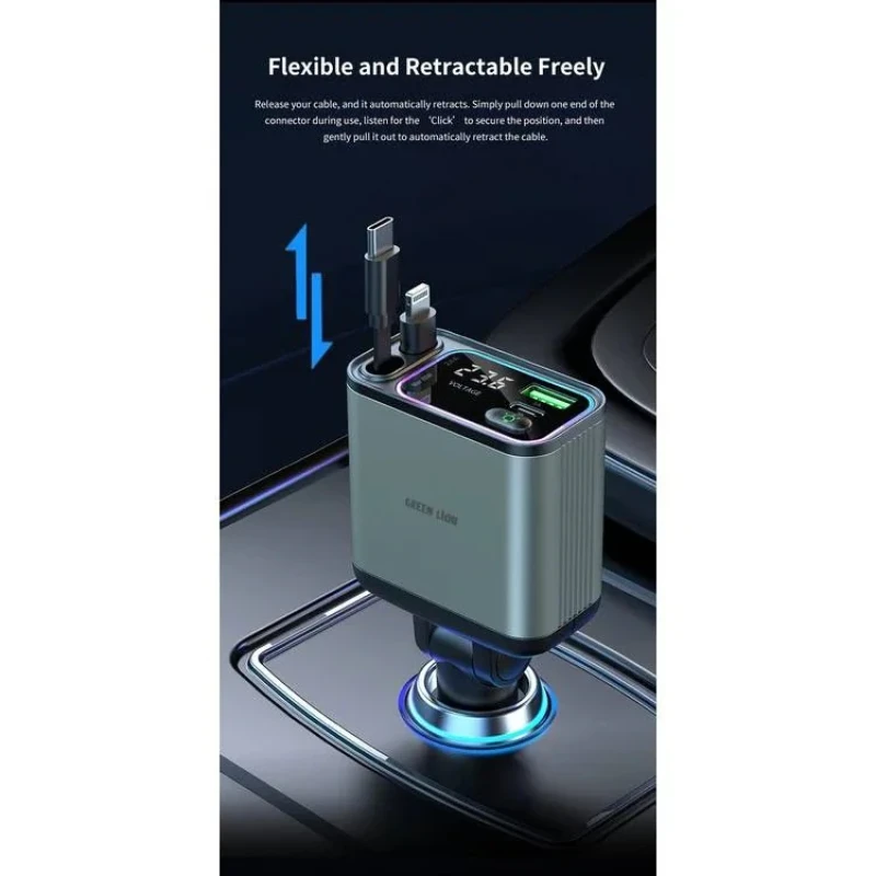 شارژر فندکی گرین لاین مدل Retractable