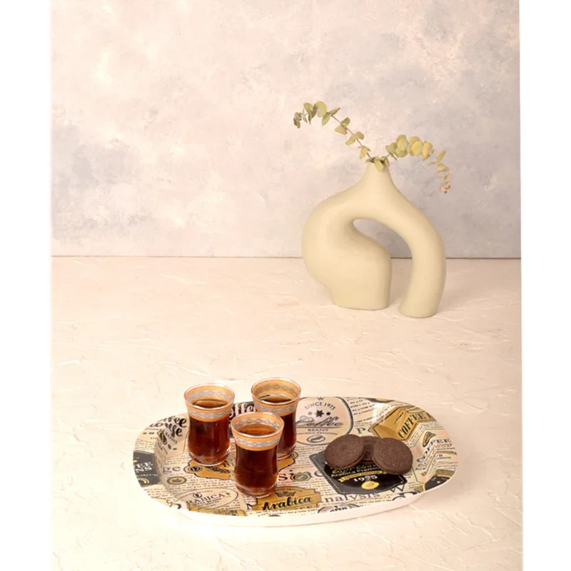 سینی دسته دار مهروز مدل 6652 coffee سایز 21×31 سانتی متر