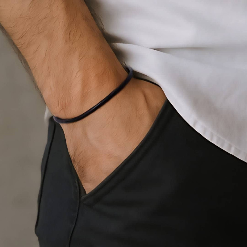 دستبند مردانه مدل چرمی رینگی
