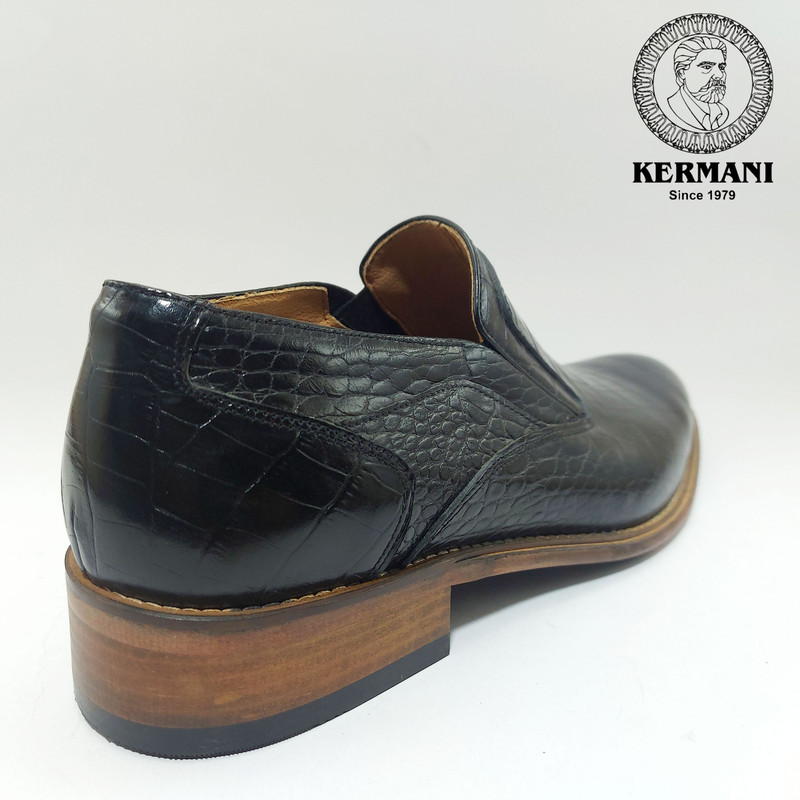 کفش مردانه کرمانی مدل تمام چرم طبیعی کروکو دستدوز کد 350