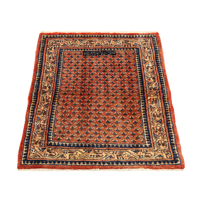 فرش دستبافت 0,5 متری مدل ساروق میر کد 45P7081 زمینه لاکی