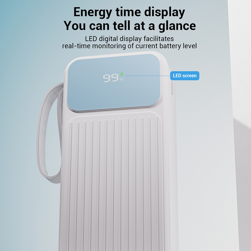 پاوربانک پی زد ایکس مدل V30 Fast Charge 22.5W Cabled ظرفیت 20000 میلی آمپر ساعت