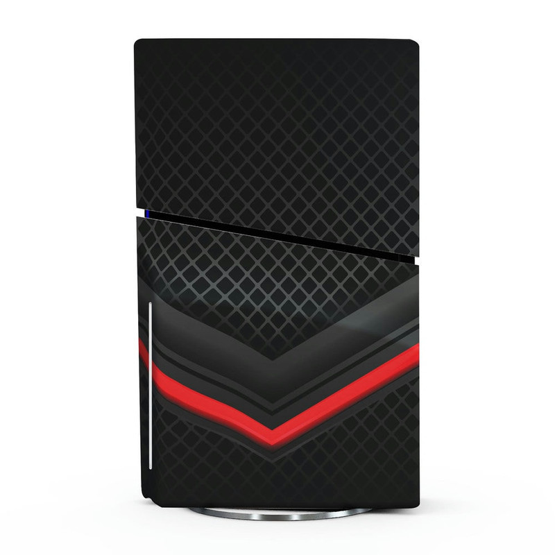 برچسب کنسول بازی و هدفون و دسته پلی استیشن 5 اسلیم هاماگراف مدل redline carbon مناسب برای دستگاه دیسک خور