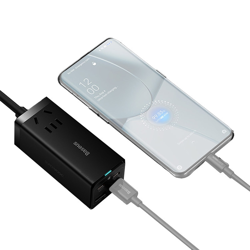 شارژر رومیزی باسئوس مدل Power Combo 65W به همراه کابل USB-C