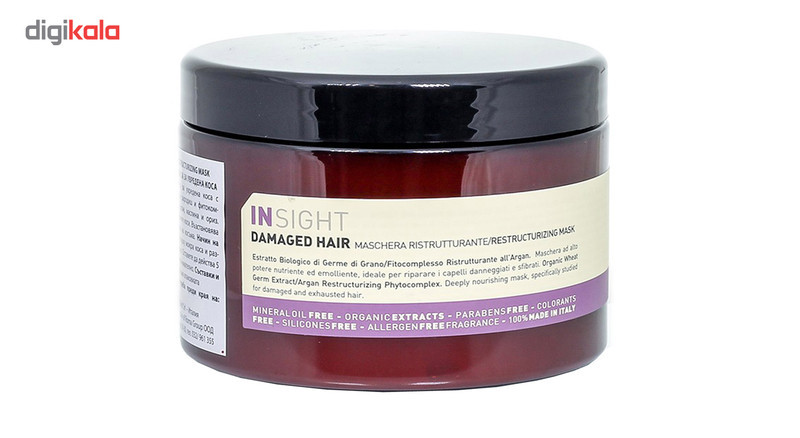 ماسک مخصوص موهای آسیب دیده اینسایت مدل Damaged Hair حجم 500 میلی لیتر