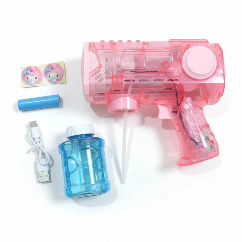 حباب ساز مدل تفنگی چراغدار شارژی طرح کرومی و دوستان کد KUROMI.GUN TRB