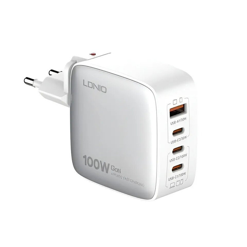 شارژر دیواری 100 وات الدینیو مدل Q408 به همراه کابل USB-C