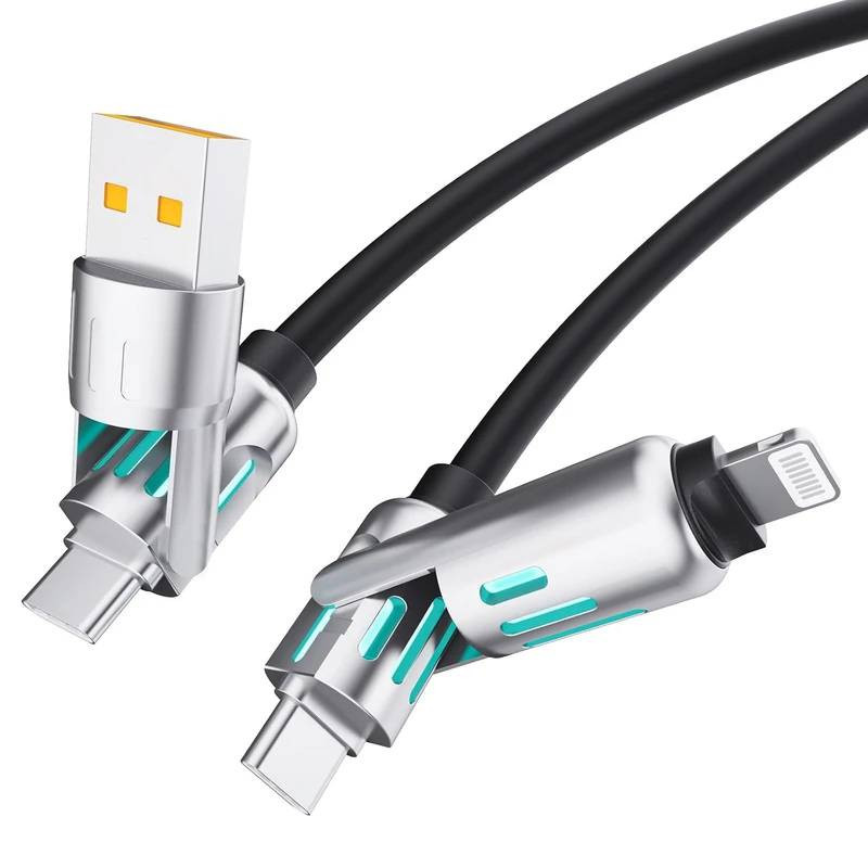 کابل تبدیل USBUSB-C به لایتنینگUSB-C مدل FAST 240W 4IN1 طول 1 متر