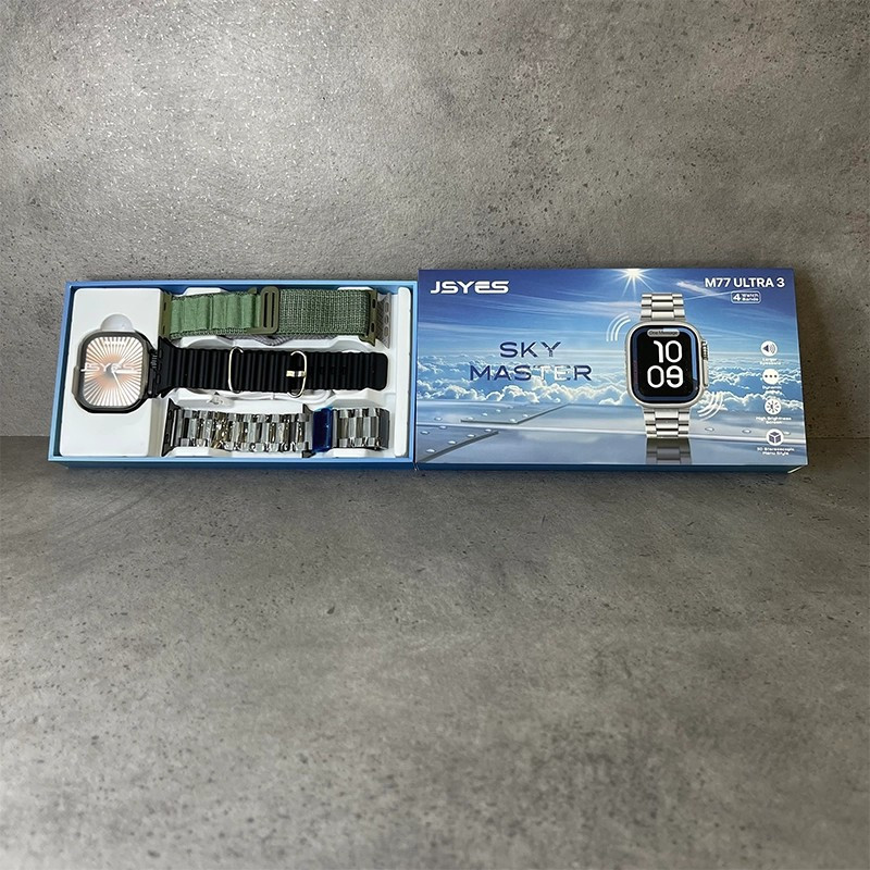 ساعت هوشمند 2.05 اینچی جیسیس مدل M77 ULTRA 3با بند فلزی