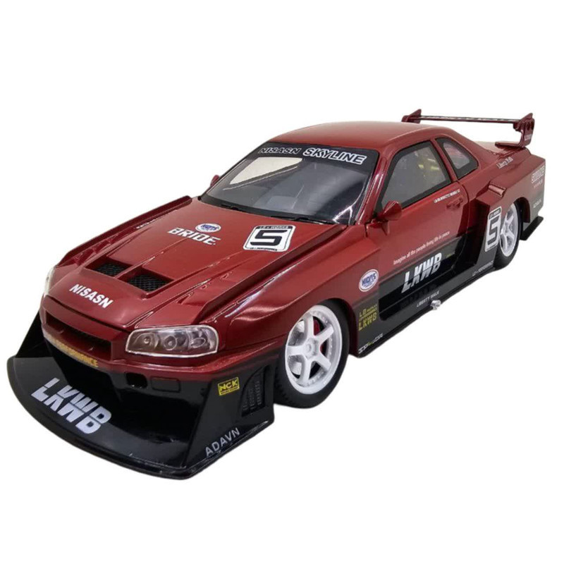 ماکت ماشین ناب سل مدل نیسان جی تی آر اسکای لاین فلزی رالی مسابقه ای اسپرت موزیکال چراغدار NISSAN SKYLINE GTR1:24 NAAB001