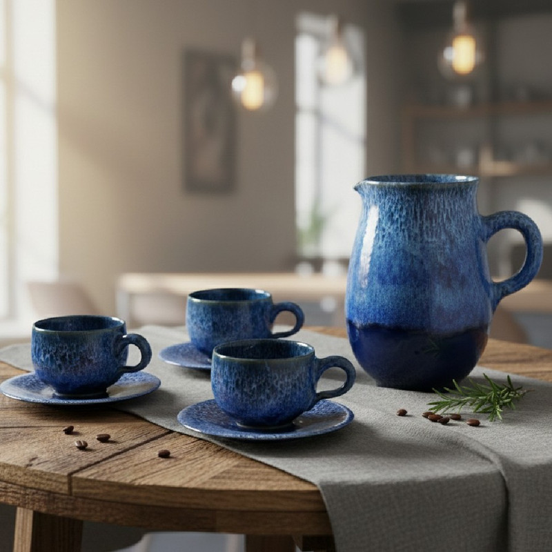 سرویس پارچ و لیوان 9 پارچه مدل شره ای