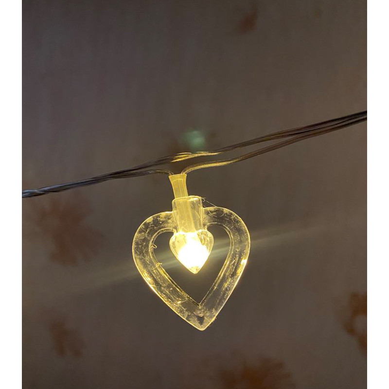 ریسه ال ای دی مدل قلب کریستالی کد 20Lamp طول 4.5 متر