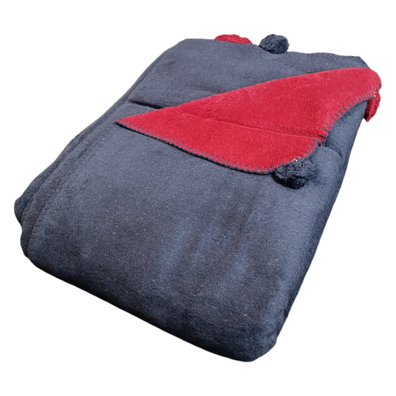 پتو ازدیلک مدل Ponponlu Indigo دو رو سایز 150×200 سانتی متر