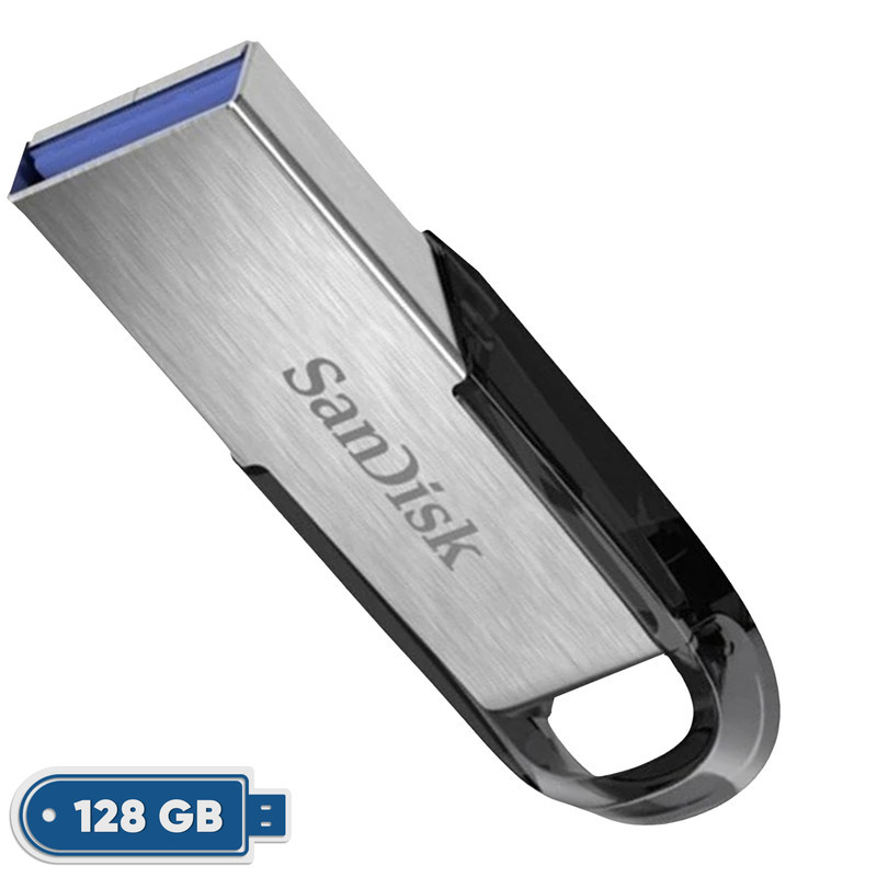 فلش مموری سن‌دیسک مدل CZ73 ظرفیت 128 گیگابایت با بدنه فلزی، رابط USB 3.0 و سرعت انتقال 150 مگابایت بر ثانیه، سازگار با کامپیوتر، لپ‌تاپ، گوشی و تلویزیون