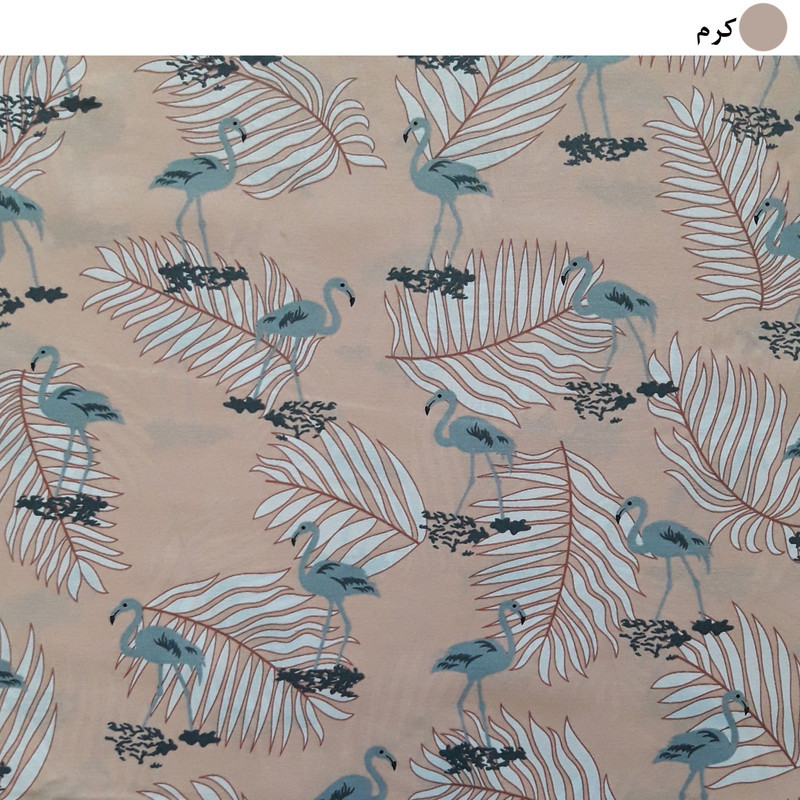 ملحفه سندس مدل روانداز طرح فلامینگو کد F646 سایز 220x200 سانتی متر