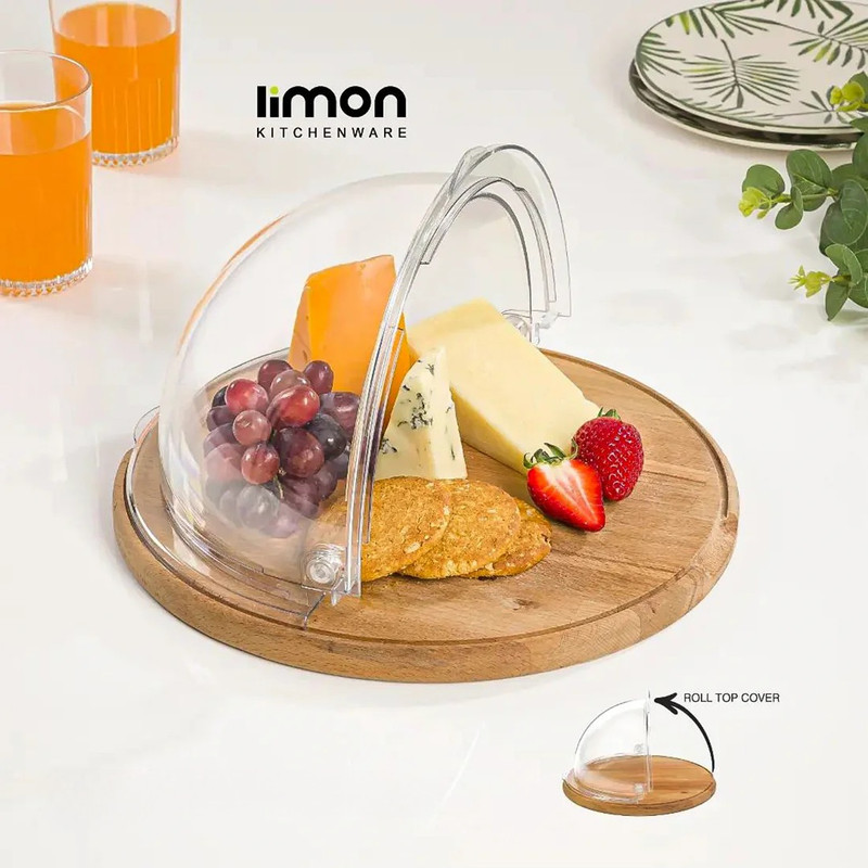 ظرف سرو کیک لیمون مدل زیره چوبی کد HS2179