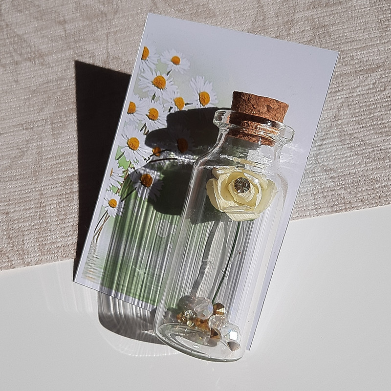 گیفت مدل بطری گل طرح کارتی بسته ۱۰ عددی
