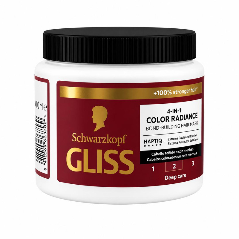 ماسک مو تثبیت کننده رنگ گلیس مدل Color Radiance مناسب برای موهای رنگ شده حجم 400 میلی لیتر