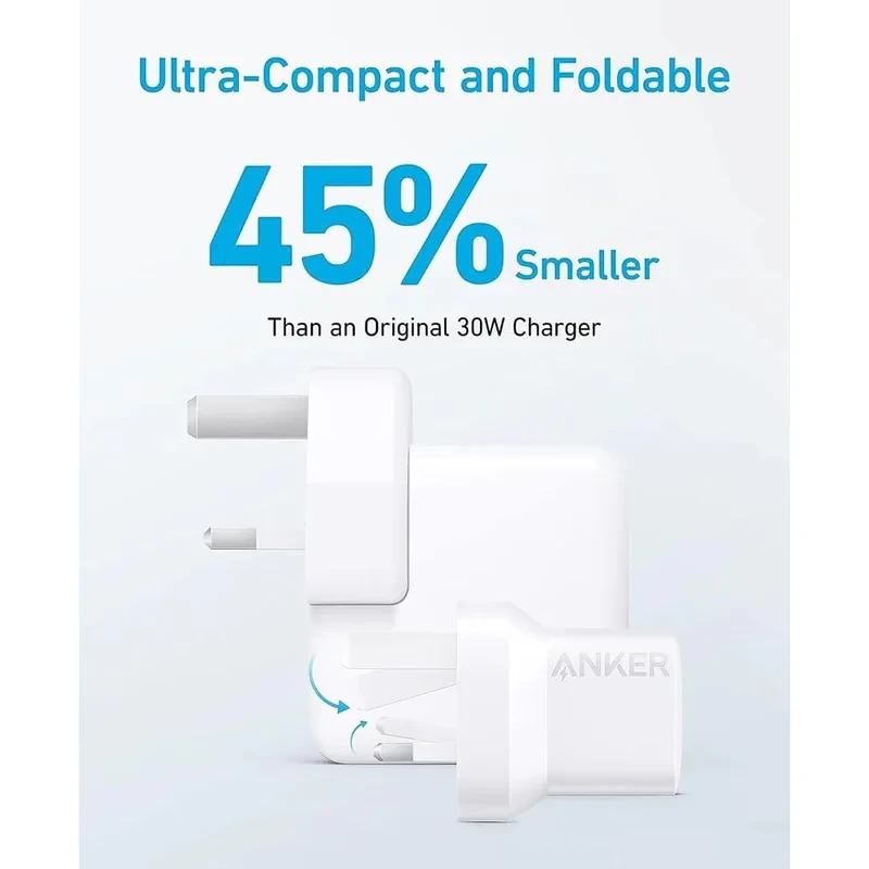شارژر دیواری 33 وات انکر مدل B2331K21 به همراه کابل USB-C به لایتنینگ به طول 1 متر
