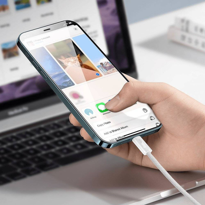 کابل تبدیل لایتنینگ به USB-C باسئوس مدل CALD0001 طول 2 متر