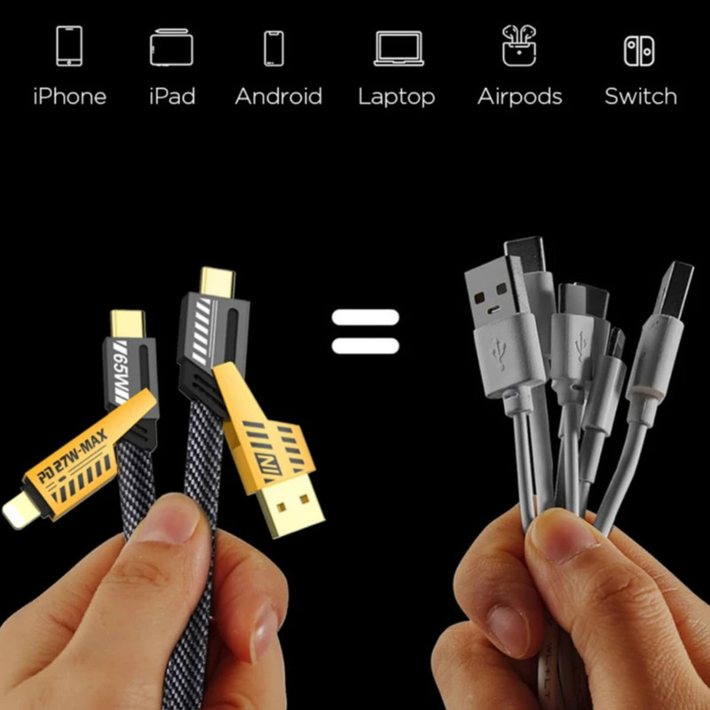 کابل تبدیل USBUSB-C به لایتنینگUSB-C پاور فول مدل 4in1 طول 1.2 متر