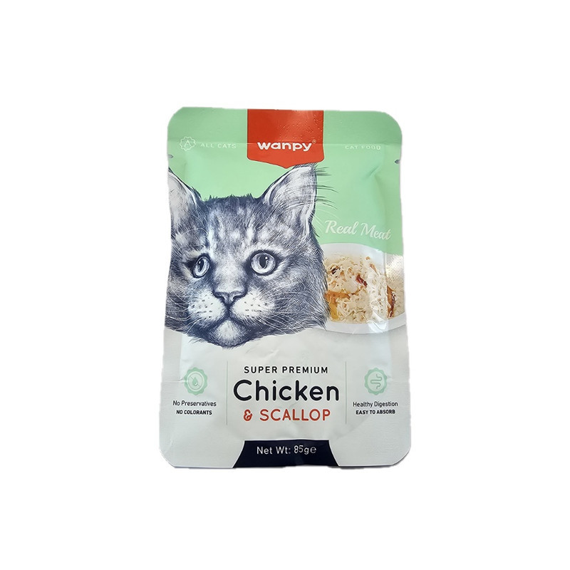 پوچ گربه ونپی مدل سفارش اروپا با طعم مرغ و گوش ماهی وزن 85 گرم