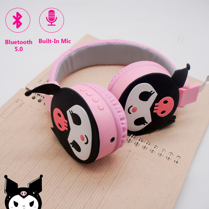 هدفون بی سیم طرح فانتزی کرومی مدل Kuromi-AH-807L