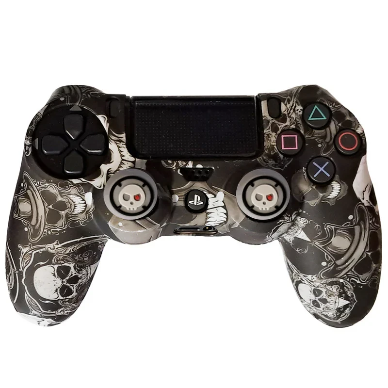 محافظ دسته پلی استیشن 4 طرح جمجمه مدل Skull PS4291 به همراه روکش آنالوگ