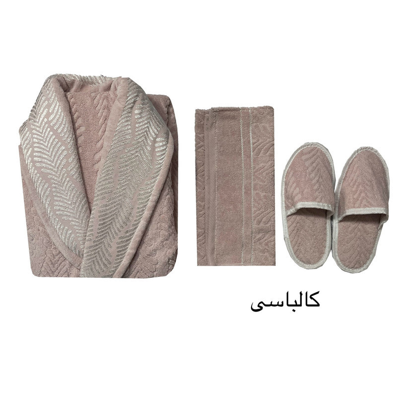 سرویس حوله پالتویی ۳ تکه هنرمند مدل لوکس لاین سایز ۱۲۵