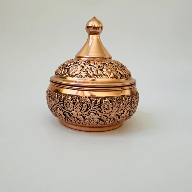 قندان مسی مدل قلم زنی کد ZH418.1