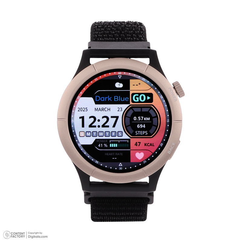 ساعت هوشمند 45 میلی‌متری دارک بلو مدل AmazWatch B با بند پلی استری