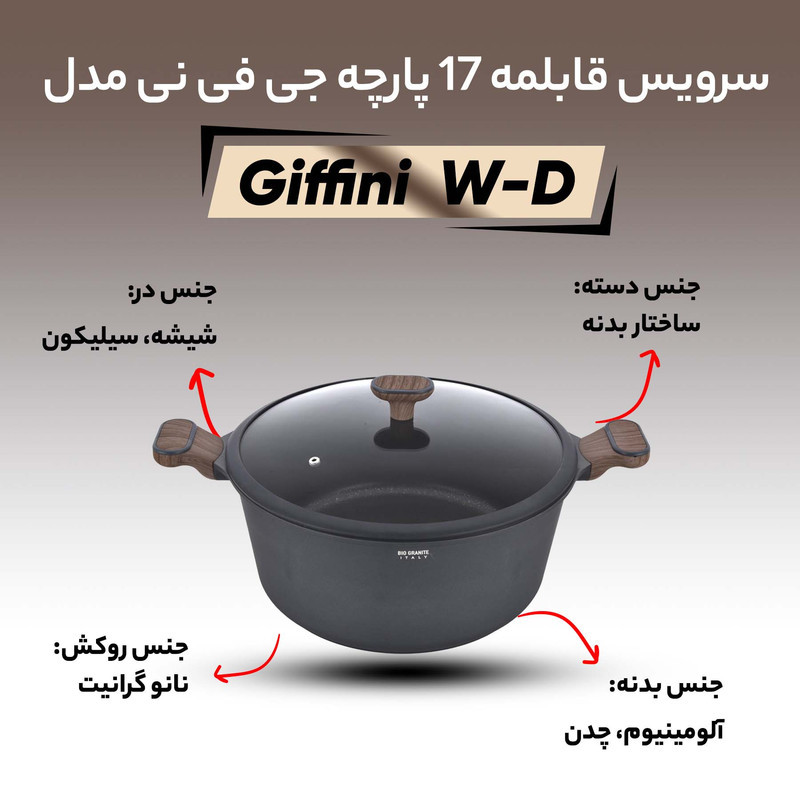 سرویس قابلمه 17 پارچه جی فی نی مدل W-D