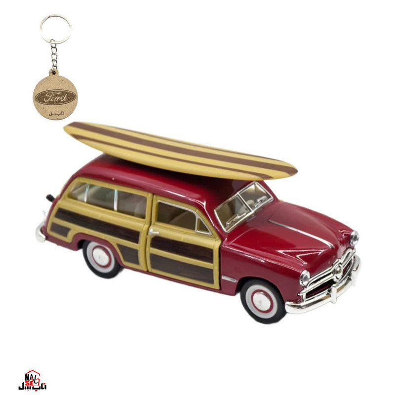 ماکت ماشین کینزمارت مدل فلزی فورد وودی واگن 1949 ساحلی FORD WOODY WAGON به همراه جاسوییچی
