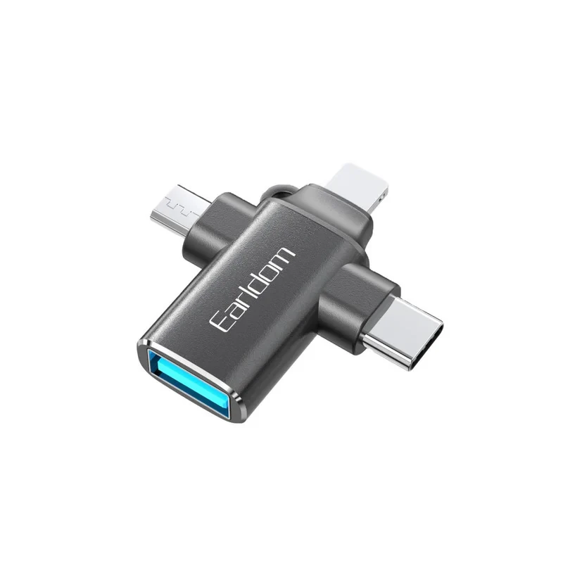 مبدل USB OTG به microUSB  لایتنینگ  USB-C ارلدام مدل ET-OT80
