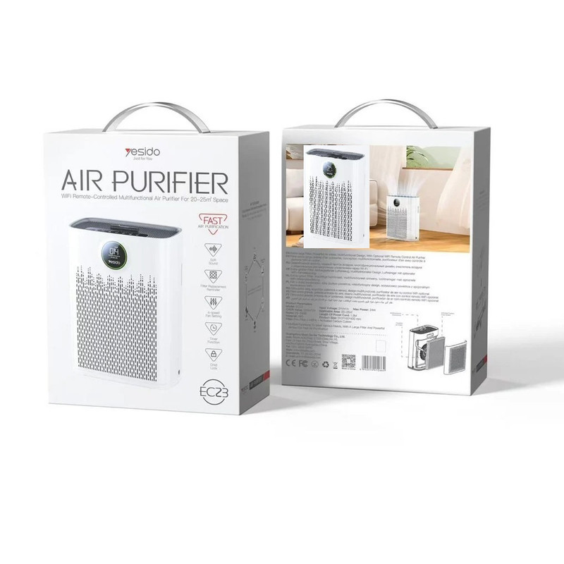 دستگاه تصفیه‌کننده هوا خانگی سه مرحله‌ای یسیدو مدل EC23 Air Purifire به همراه فیلتر