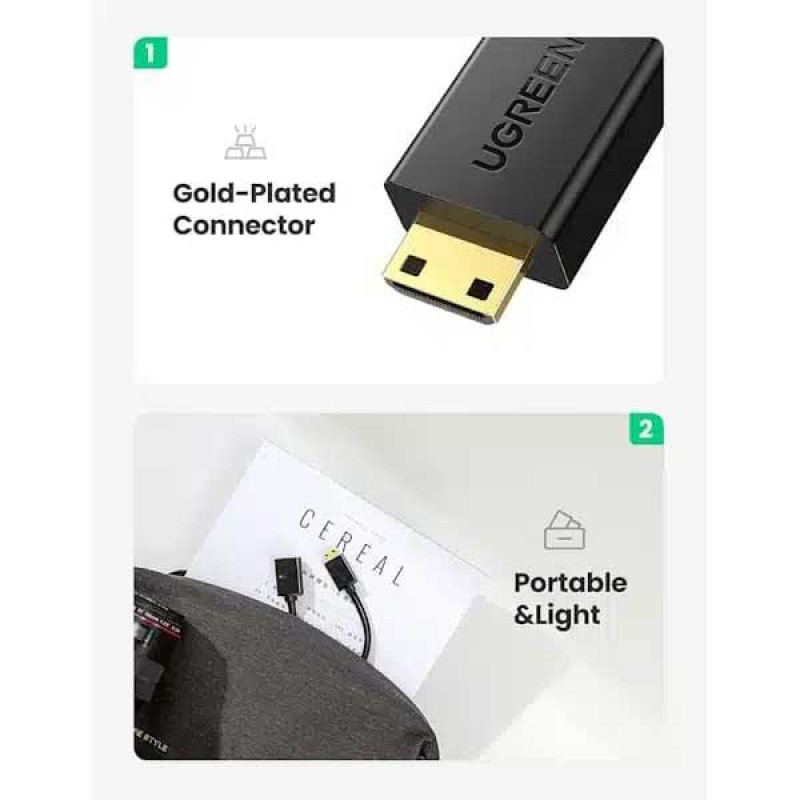 تبدیل Mini HDMI Male به HDMI Female یوگرین کد 20137
