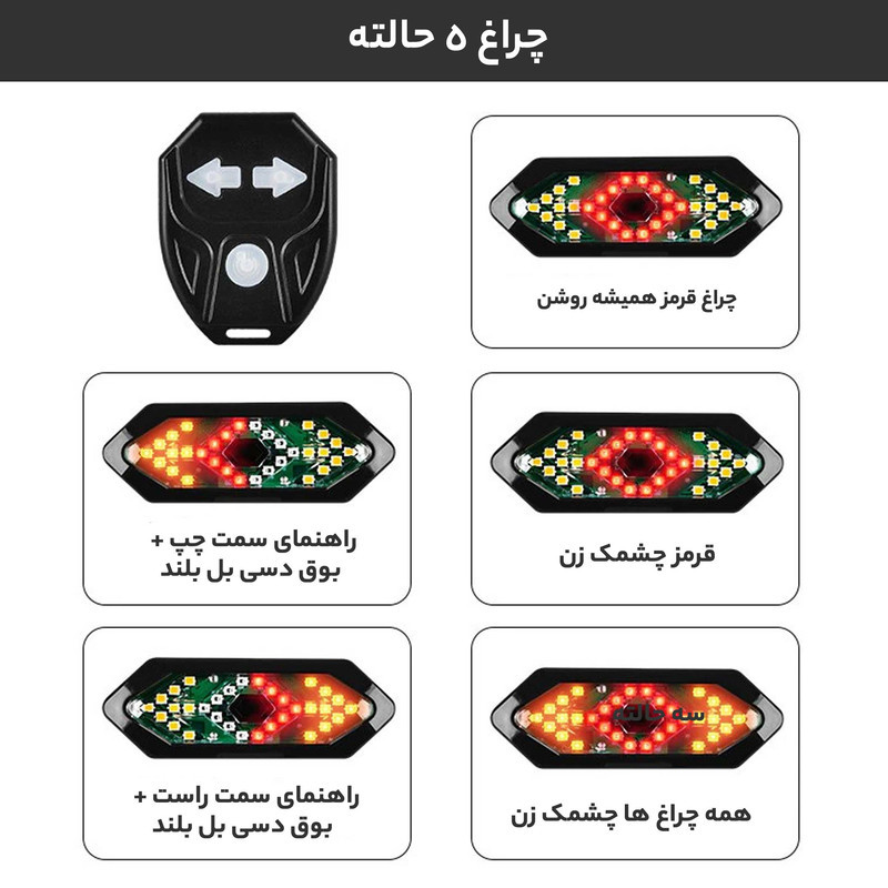 چراغ خطر دوچرخه مدل راهنما دار بیسیم FY-1820