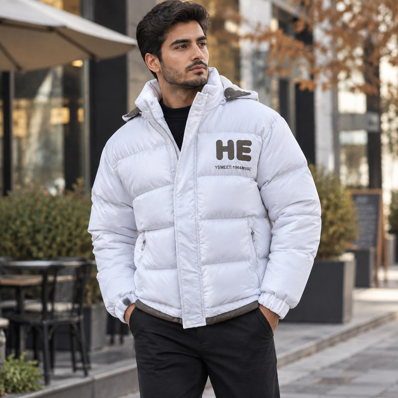 کاپشن کوتاه مردانه شمعی باکسی مدل Da-Km-Az-HE-M-2026 1004