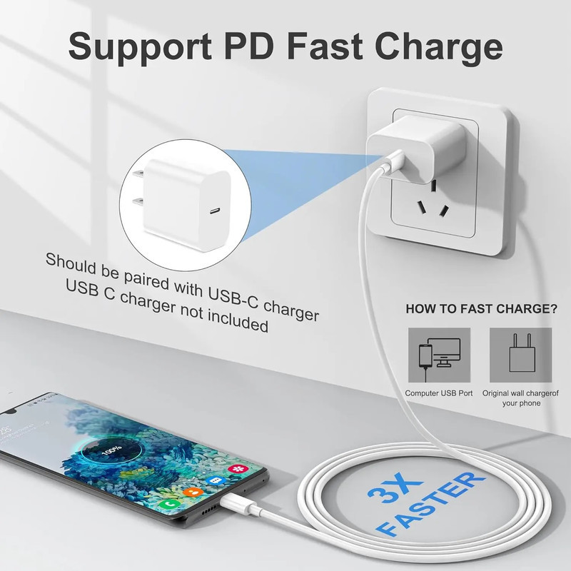 شارژر دیواری 20 وات مدل A2347 به همراه کابل USB-C