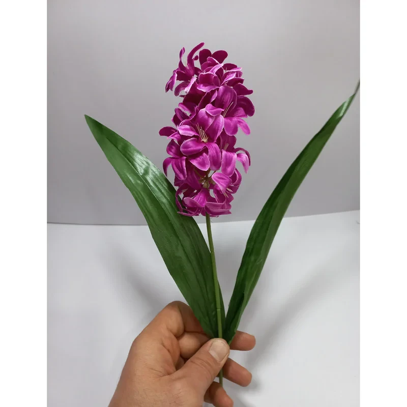 گل مصنوعی PA.1041 شاخه سنبل ارتفاع 35 سانتی‌متر، جنس پارچه و قابلیت شستشو، دارای 2 برگ