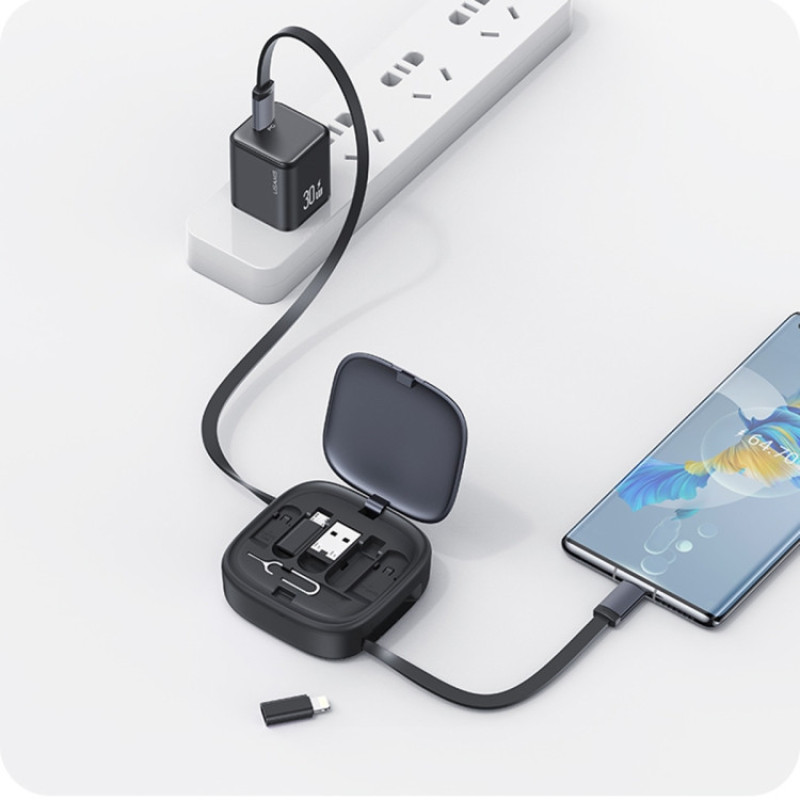 کابل تبدیل usb-c به microUSB لایتنینگ  usb-c یوسمز مدل sj650 طول 1 متر
