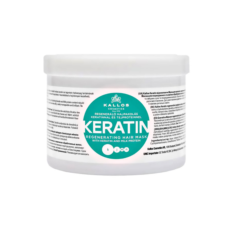 ماسک مو ترمیم کننده کالوس مدل KERATIN مناسب برای مو سازگار با انواع مو حجم 500 میلی لیتر