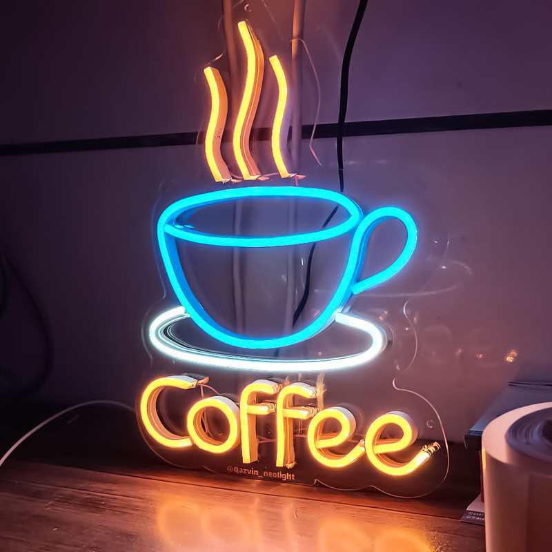 چراغ نئونی طرح coffee کد CO33X24
