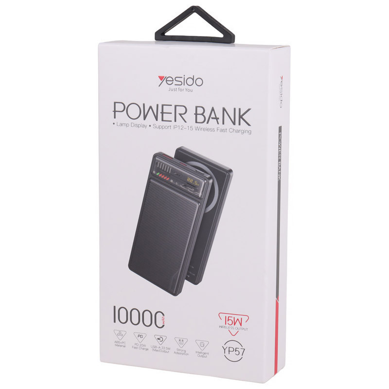پاوربانک وایرلس یسیدو مدل YP57 ظرفیت 10000 میلی آمپر ساعت