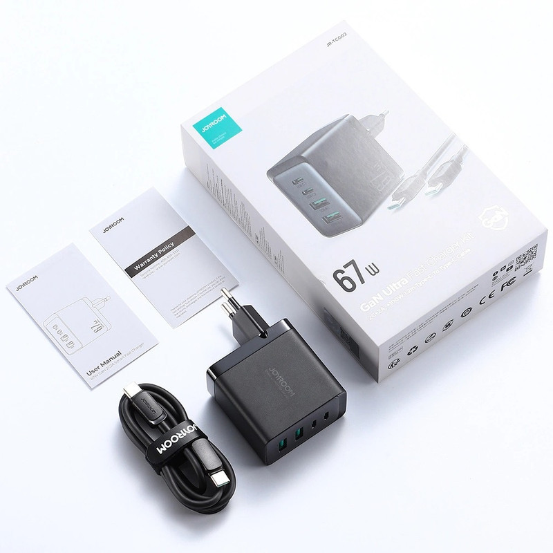 شارژر دیواری 67 وات جوی روم مدل TCG02 EU به همراه کابل USB-C