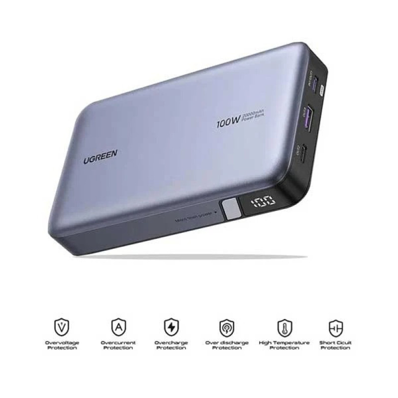 پاوربانک 100 وات یوگرین مدل PB720 -25188  ظرفیت 20000 میلی‌آمپرساعت به همراه کابل usb-C