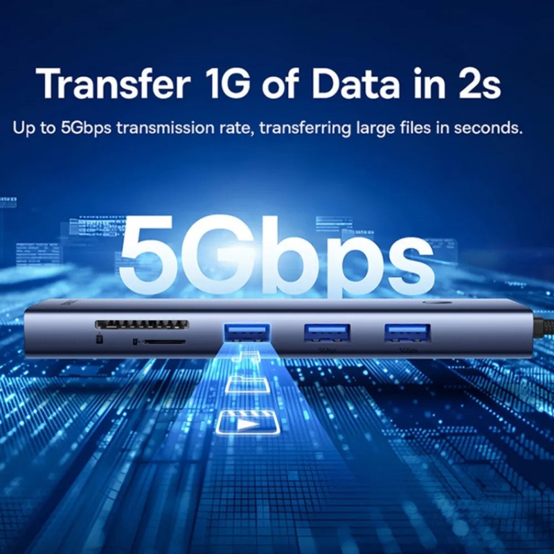 هاب 10 پورت USB-C بیسوس مدل Clarity New 4K 60HZ