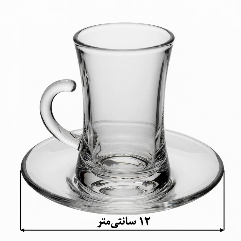 ست فنجان و نعلبکی 12 پارچه  مناسب برای 6 نفر دلی مدل ساده و کلاسیک