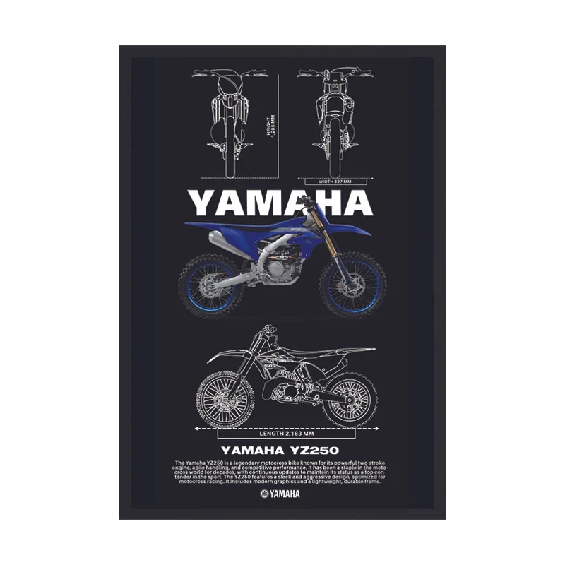 تابلو طرح موتور یاماها YZ کد 04 فریم مشکی